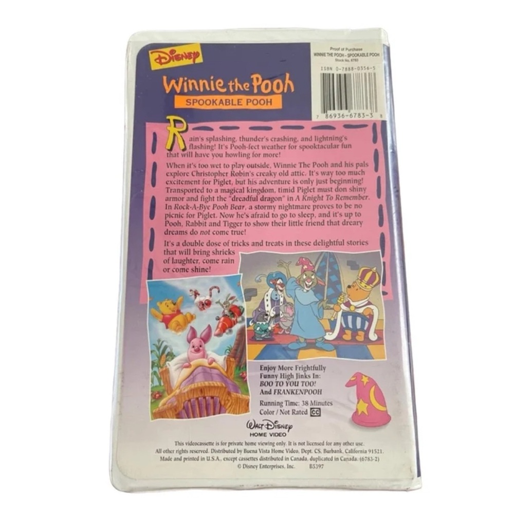 DISNEY Winnie the Pooh Spookable Pooh VHS in Original Box - Picture 2 of 4